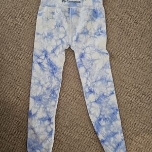 Calvin Klein Womens White and Blue Cloud Leggings